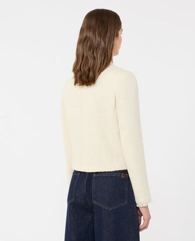  WEEKEND MAX MARA - Áo khoác tweed nữ cổ tròn tay dài Wkdagami 