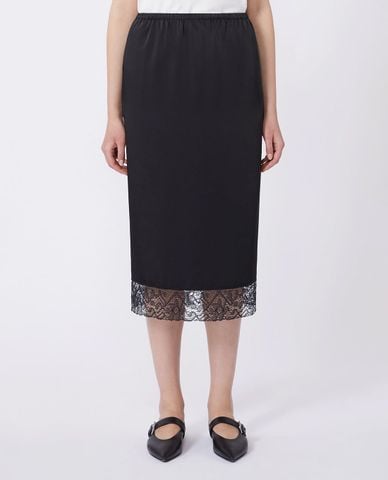  WEEKEND MAX MARA - Chân váy phom suông midi viền ren Wkddiorama 