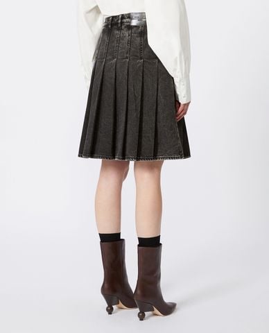  WEEKEND MAX MARA - Chân váy denim mini xếp li Bronzo 