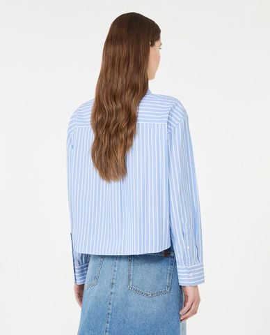  WEEKEND MAX MARA - Áo sơ mi nữ cổ bẻ tay dài kẻ sọc Wkdcartone 