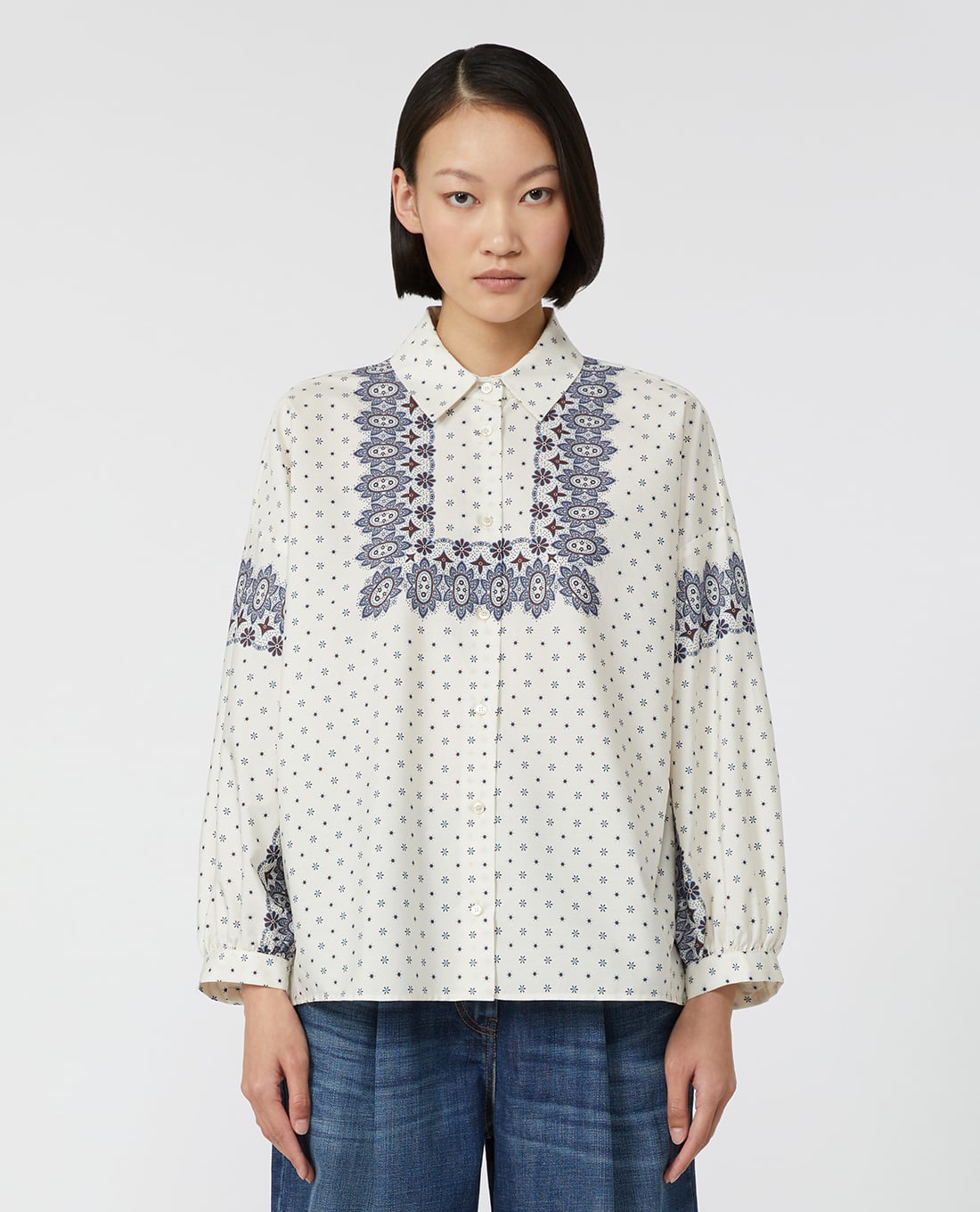 WEEKEND MAX MARA - Áo sơ mi nữ cổ bẻ tay dài Adda