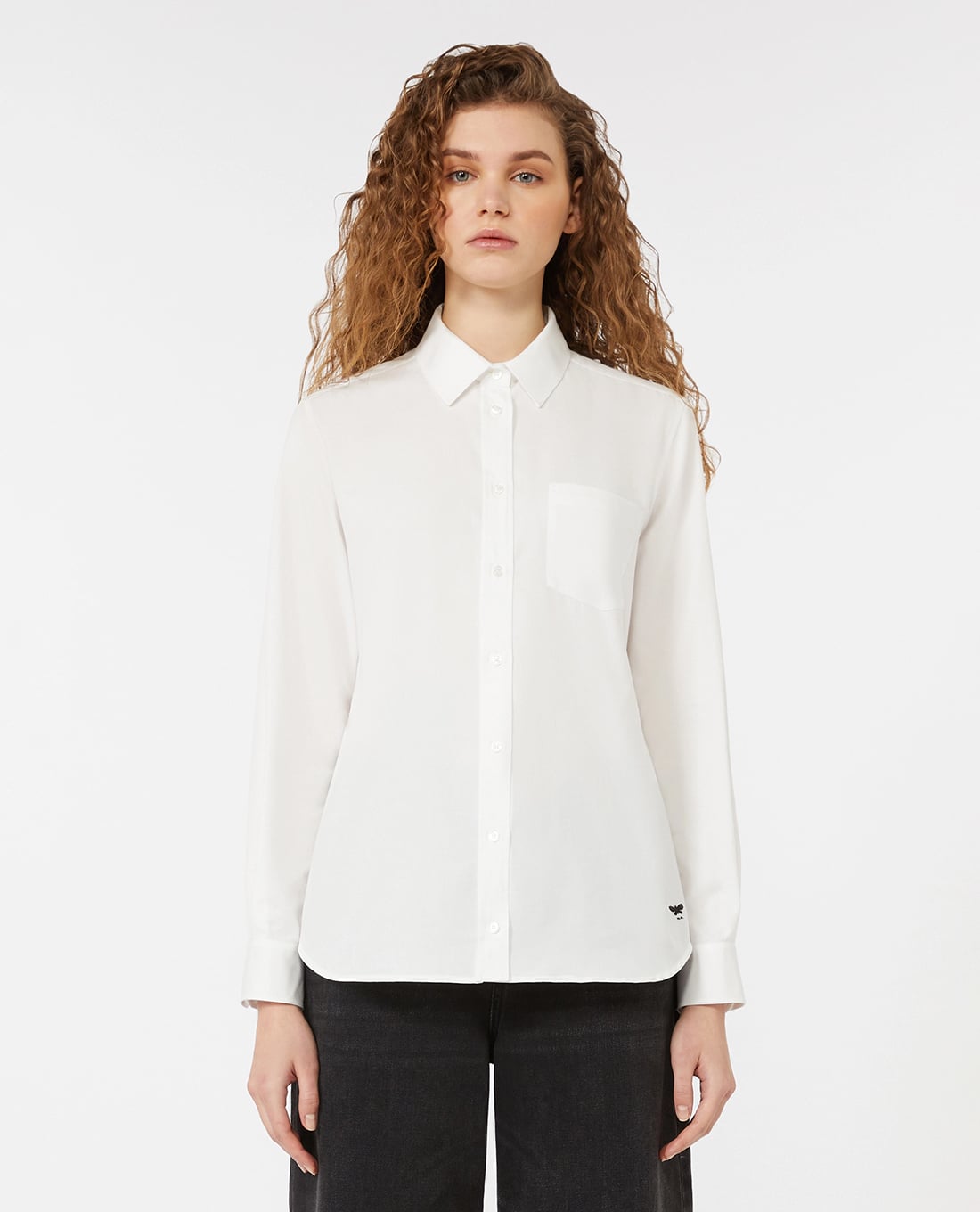 WEEKEND MAX MARA - Áo sơ mi nữ cổ bẻ tay dài Nichel