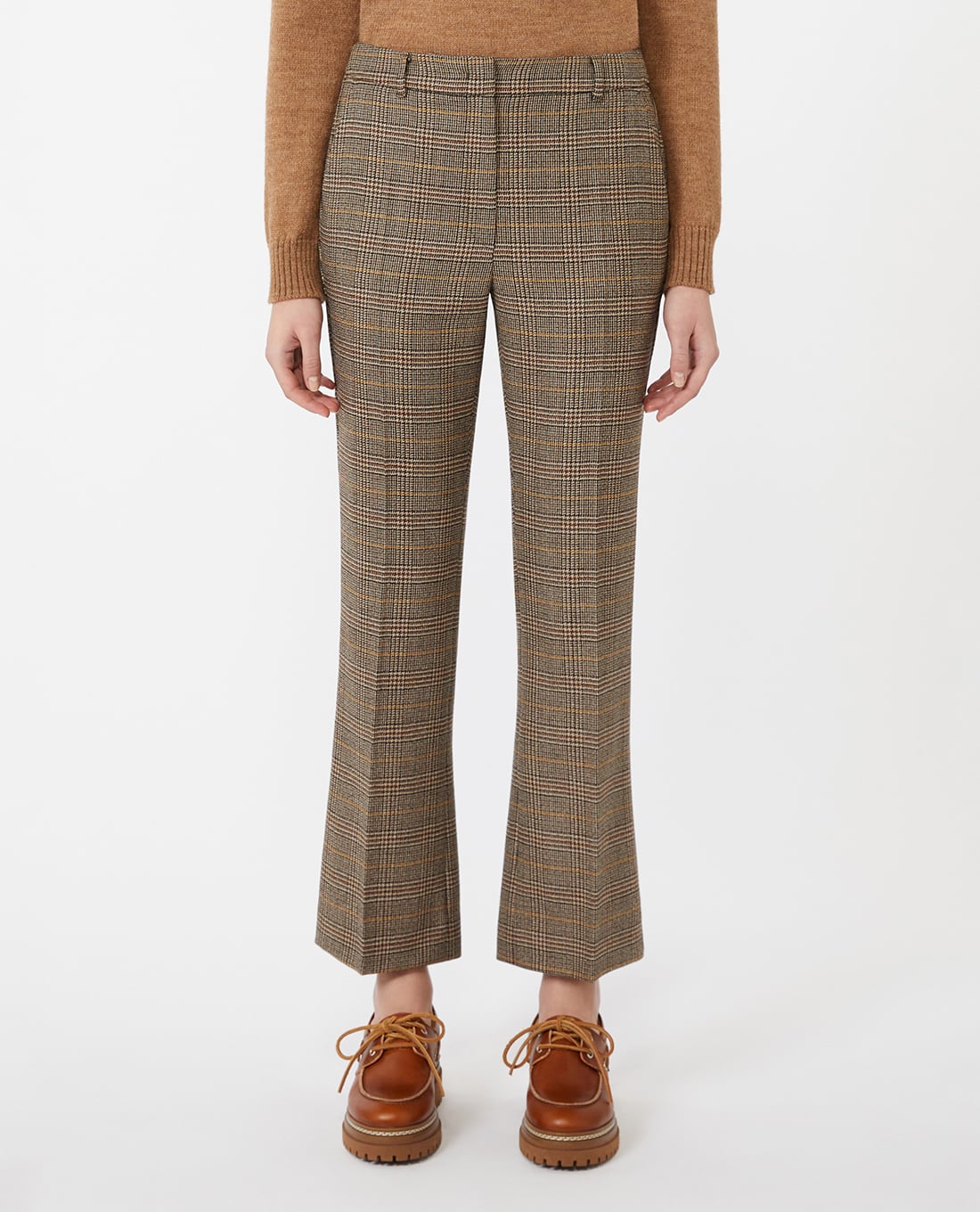 WEEKEND MAX MARA - Quần nữ ống đứng sọc caro Batavia