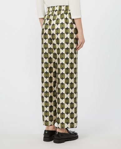  WEEKEND MAX MARA - Quần nữ ống rộng lưng thun Fibbia 