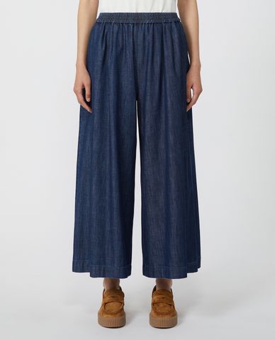  WEEKEND MAX MARA - Quần jeans nữ ống rộng lưng thun Lubiana 