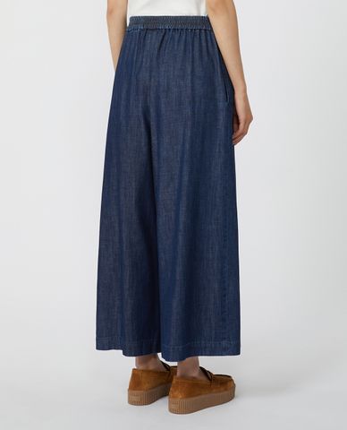  WEEKEND MAX MARA - Quần jeans nữ ống rộng lưng thun Lubiana 