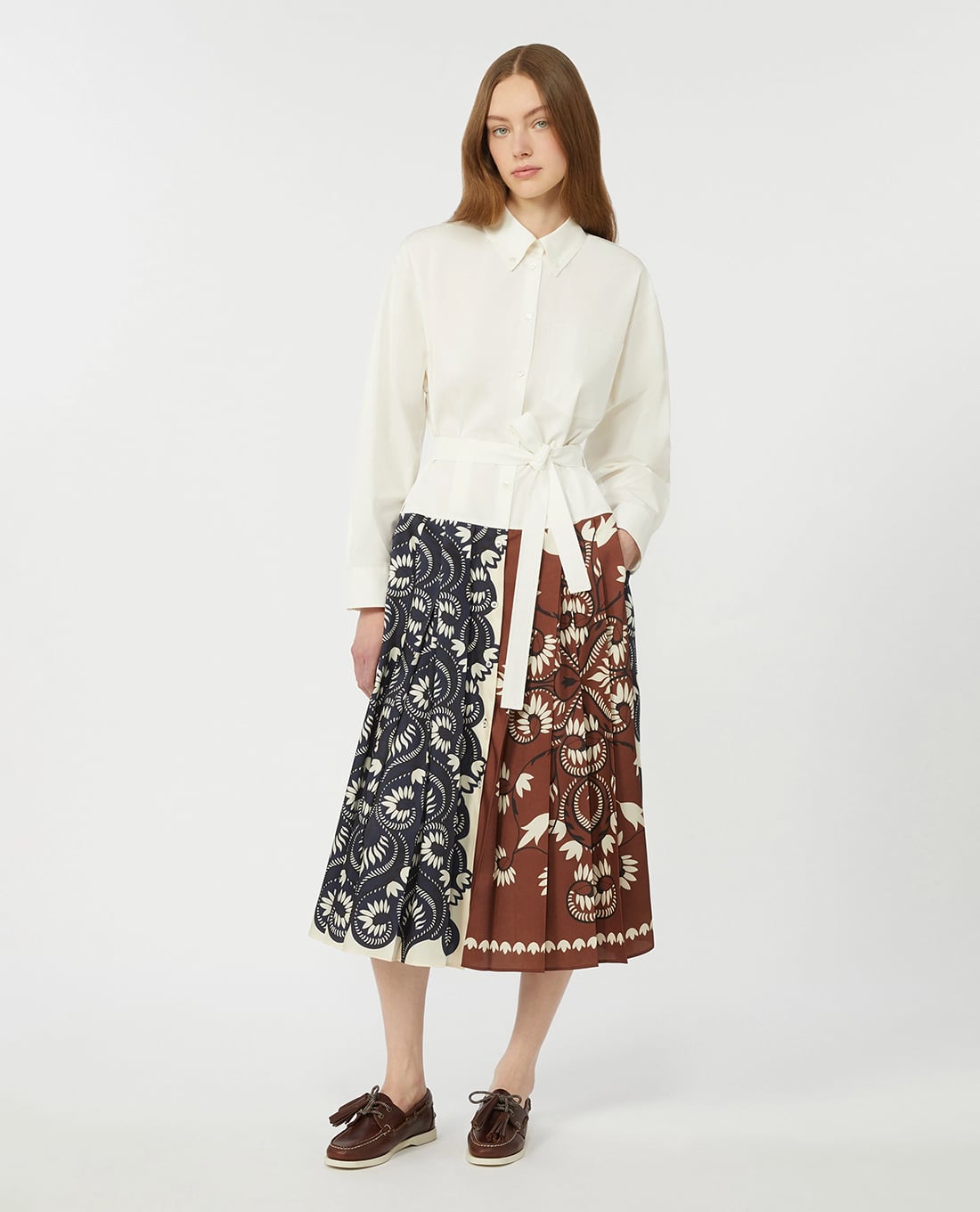 WEEKEND MAX MARA Đầm sơ mi midi phối thắt lưng Wkdondina - mẫu đầm sơ mi dáng dài tại Maison Online