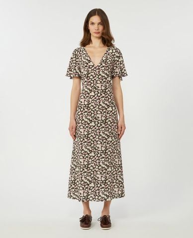  WEEKEND MAX MARA - Đầm midi cổ V in hoa nhí Wkdpagine 