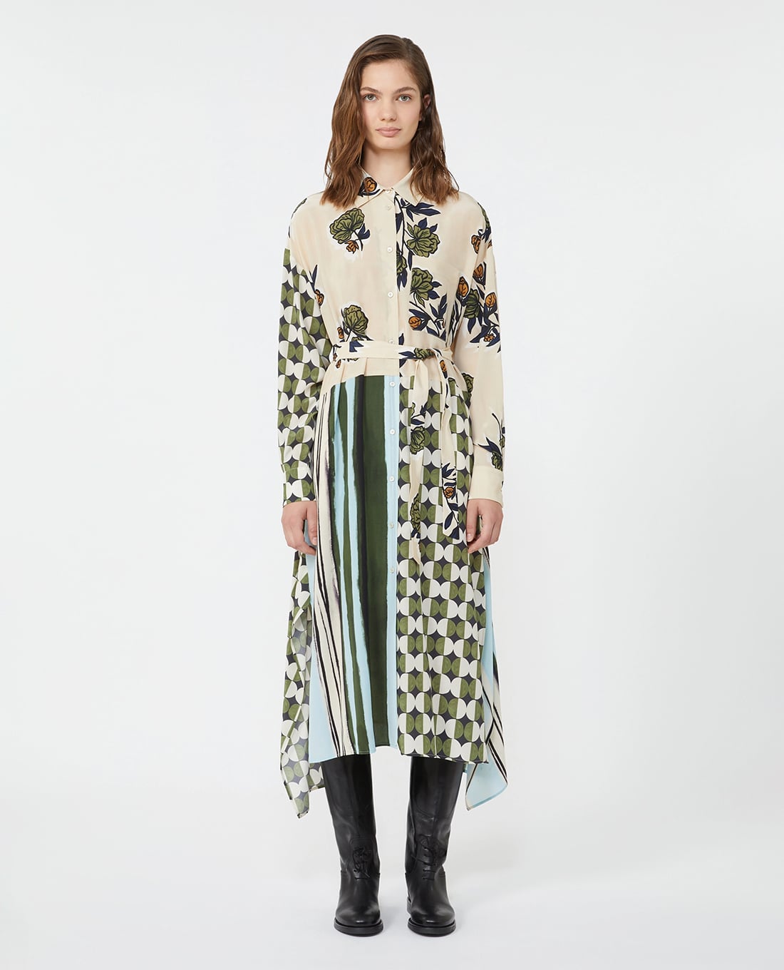 WEEKEND MAX MARA - Đầm sơ mi midi cổ bẻ tay dài Passo