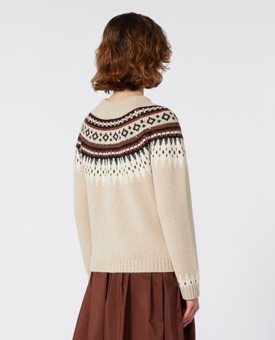  WEEKEND MAX MARA - Áo khoác cardigan nữ tay dài phối họa tiết Cabiria 