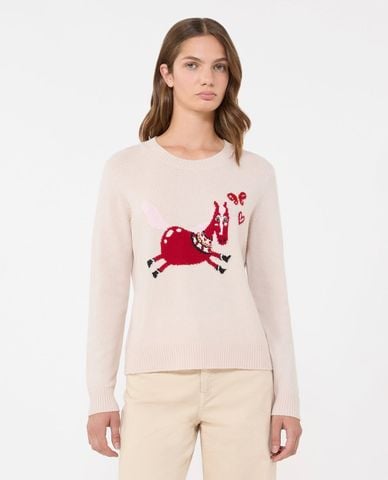  WEEKEND MAX MARA - Áo dệt kim nữ cổ tròn tay dài Wkdtunica 