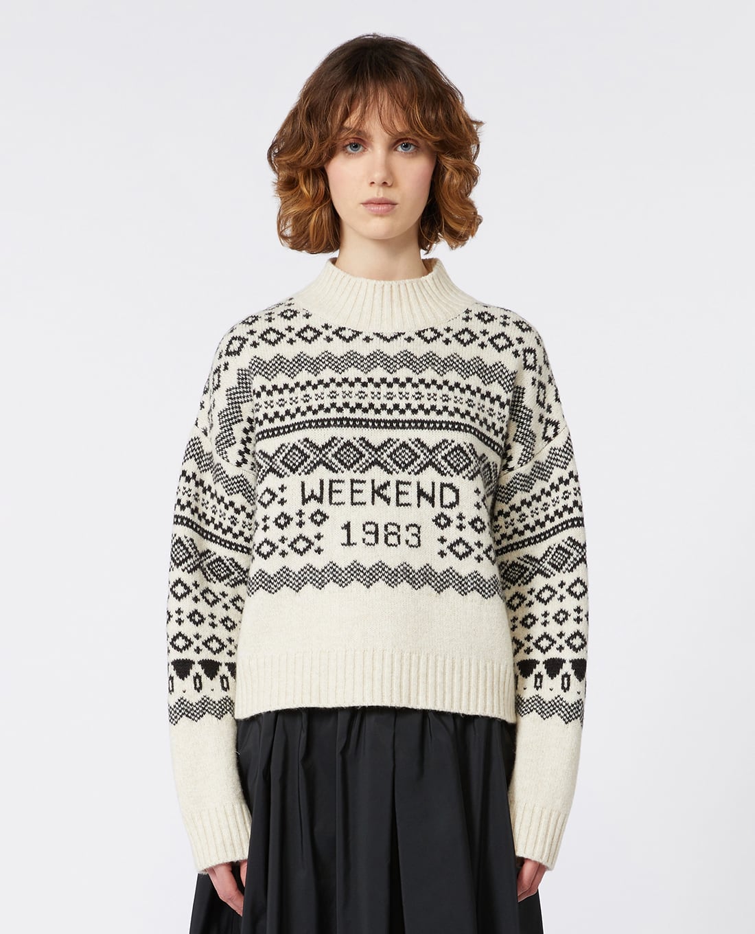 WEEKEND MAX MARA - Áo sweater nữ cổ bẻ tay dài Brioso