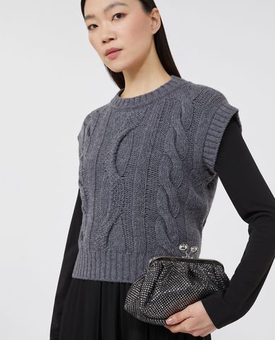  WEEKEND MAX MARA - Clutch nữ hình oval đính đá Emy 