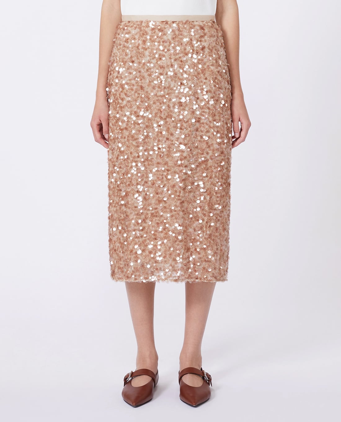 WEEKEND MAX MARA - Chân váy phom suông midi đính sequin Wkdocchio