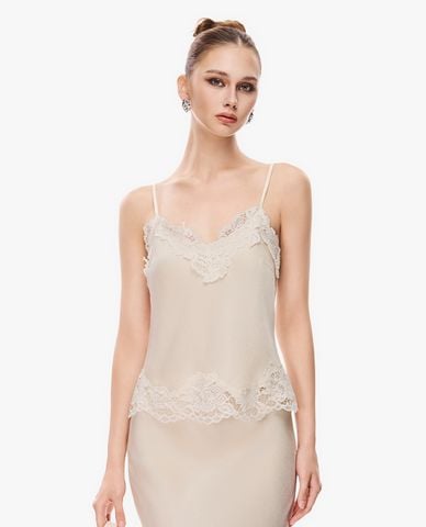  GIGI - Áo hai dây nữ cổ V viền ren 