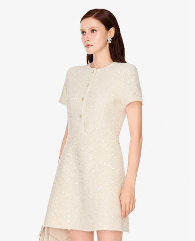  GIGI - Đầm mini cổ tròn tay ngắn đính sequin 