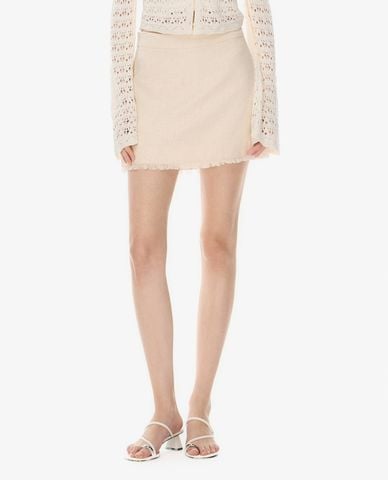  GIGI - Chân váy chữ A mini viền tua rua 