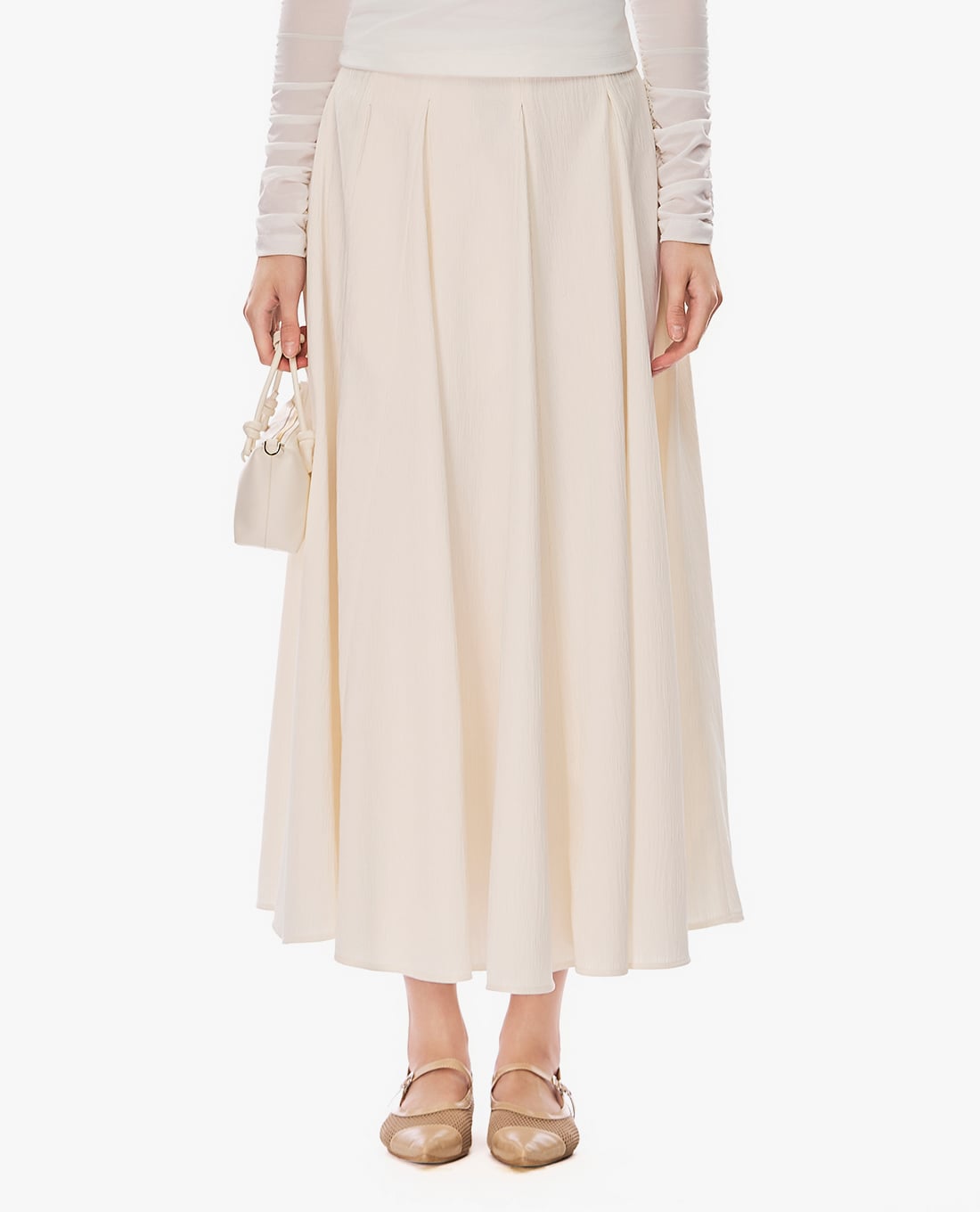 GIGI - Chân váy xếp li midi dáng xoè