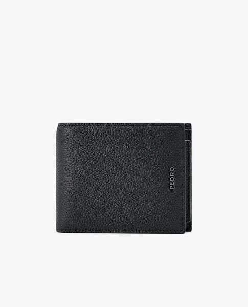  PEDRO - Ví nam dáng ngắn gập đôi Tumbled Leather With Insert 