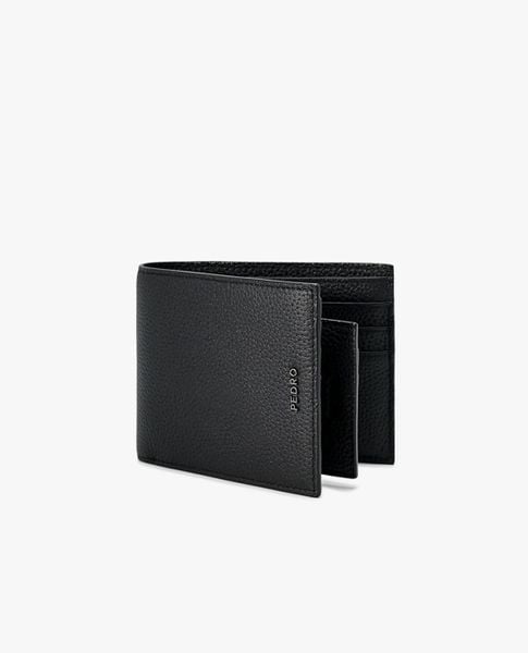  PEDRO - Ví nam dáng ngắn gập đôi Tumbled Leather With Insert 