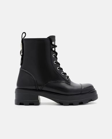  PEDRO - Giày boots nữ cổ cao mũi tròn Icon Leather 