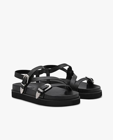  PEDRO - Giày sandals nữ đế thấp Ankle Strap 