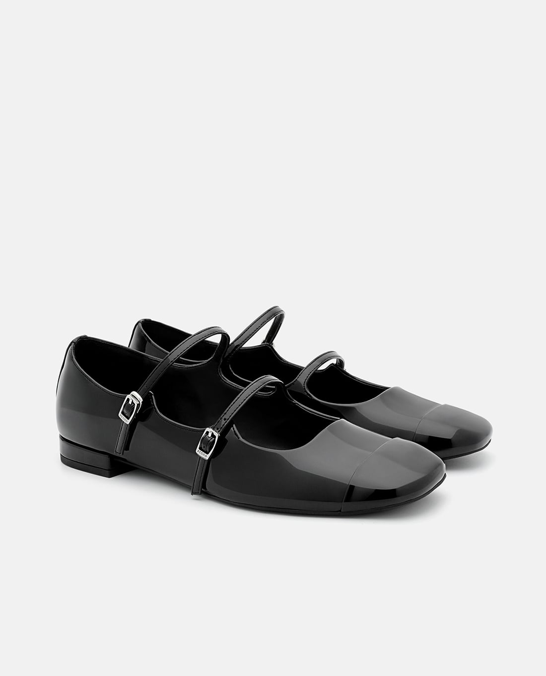 Giày búp bê đen PEDRO Mary Jane mũi vuông