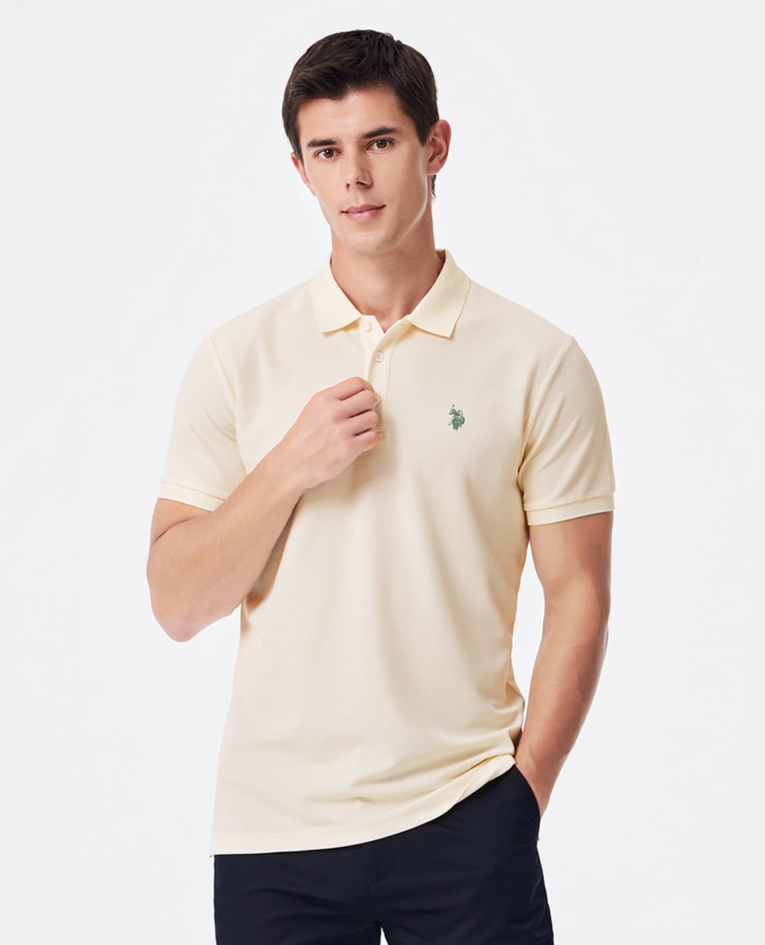 USPA - Áo polo nam cổ bẻ tay ngắn thêu logo