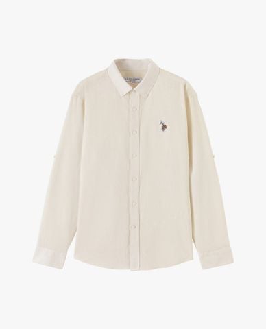  USPA - Áo sơ mi nam cổ bẻ tay dài thêu logo 