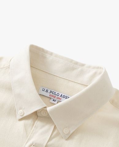  USPA - Áo sơ mi nam cổ bẻ tay dài thêu logo 