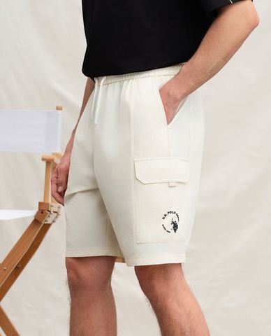  USPA - Quần short nam ngang gối lưng thun 