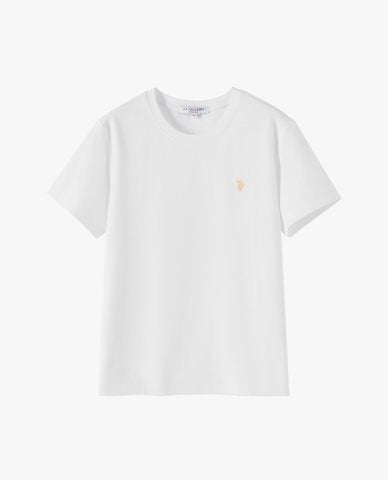  USPA - Áo thun nữ cổ tròn tay ngắn thêu logo 