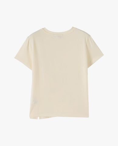  USPA - Áo thun nữ cổ tròn tay ngắn xẻ tà 