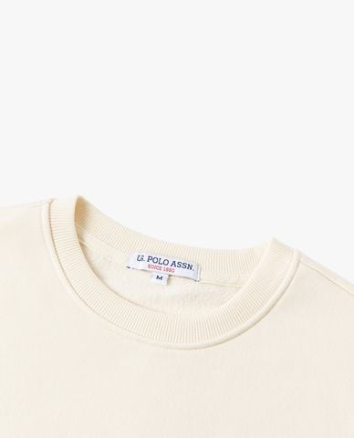  USPA - Áo sweatshirt nam cổ tròn tay dài thêu logo 