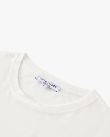  USPA - Áo dệt kim nữ cổ tròn tay dài thêu logo 