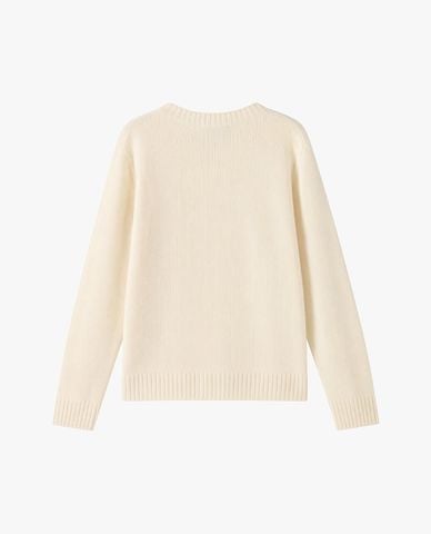  USPA - Áo dệt kim nữ cổ tròn tay dài đính logo 