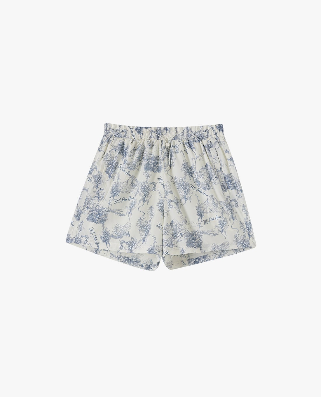 USPA - Quần short ngắn nữ lưng thun họa tiết hoa lá