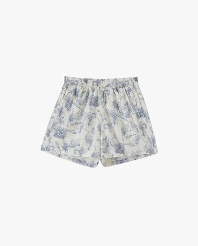  USPA - Quần short ngắn nữ lưng thun họa tiết hoa lá 