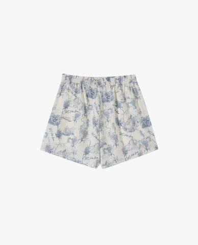  USPA - Quần short ngắn nữ lưng thun họa tiết hoa lá 