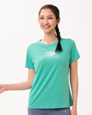  SKECHERS - Áo thun thể thao nữ cổ tròn tay ngắn Performance 