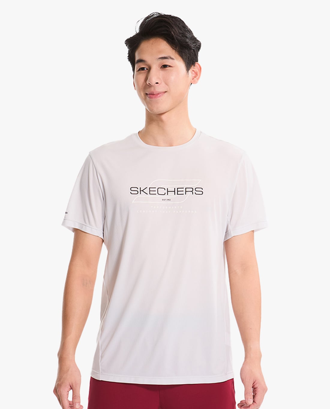 SKECHERS - Áo thun nam cổ tròn tay ngắn phối logo