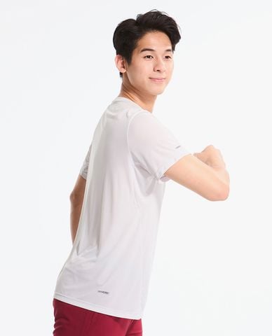  SKECHERS - Áo thun nam cổ tròn tay ngắn phối logo 