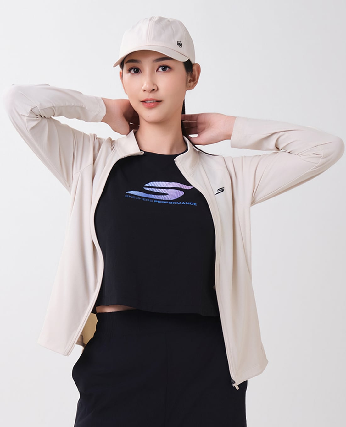 SKECHERS - Áo khoác thể thao nữ cổ trụ tay dài Performance