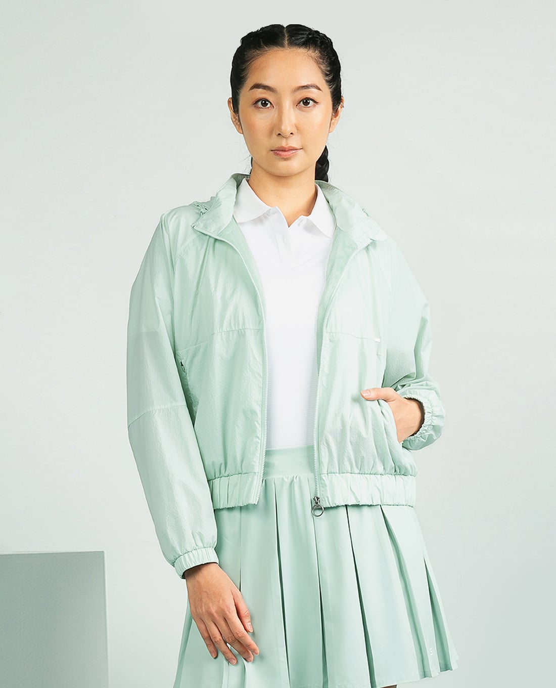 SKECHERS - Áo khoác thể thao nữ phối mũ Performance