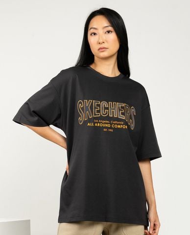  SKECHERS - Áo thun unisex cổ tròn tay ngắn Urban Outdoor 