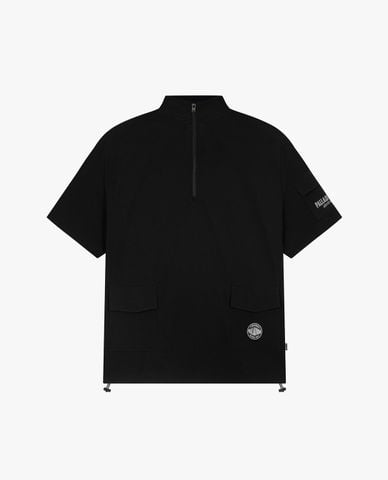  PALLADIUM - Áo thun unisex cổ cao tay ngắn phối túi 