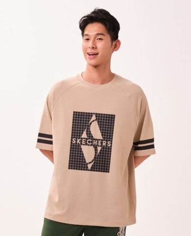  SKECHERS - Áo thun nam cổ tròn tay ngắn Game On Iconic 