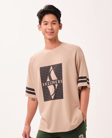  SKECHERS - Áo thun nam cổ tròn tay ngắn Game On Iconic 