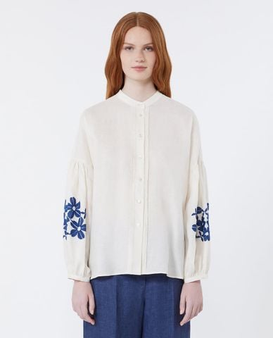  WEEKEND MAX MARA - Áo sơ mi nữ cổ tàu tay dài Wkdestro 