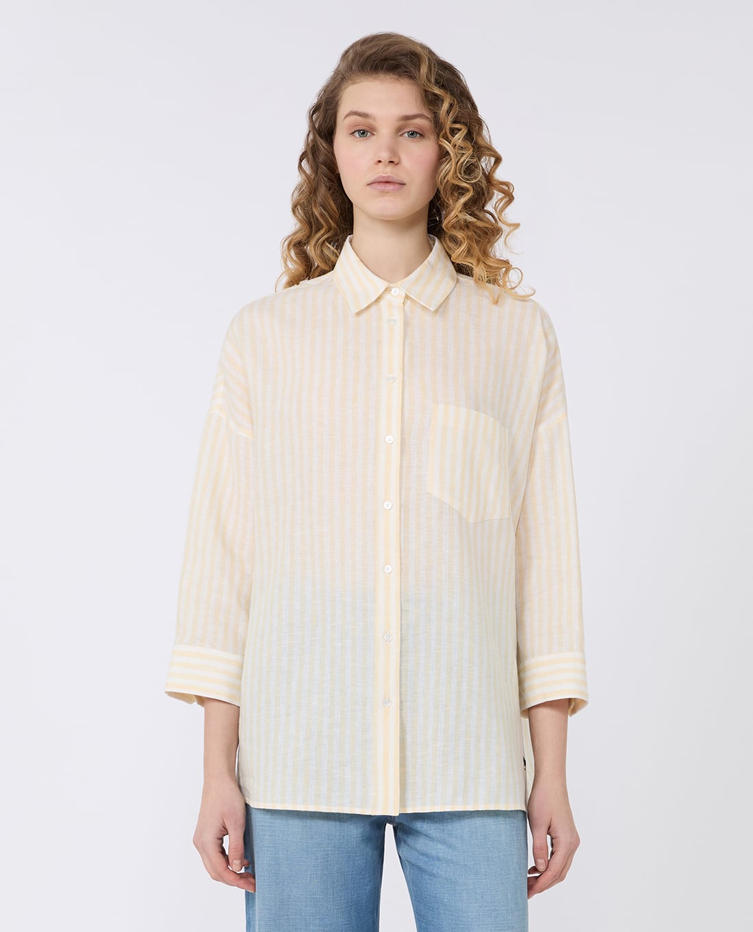 WEEKEND MAX MARA - Áo sơ mi nữ cổ bẻ tay dài kẻ sọc Wkdpanetto